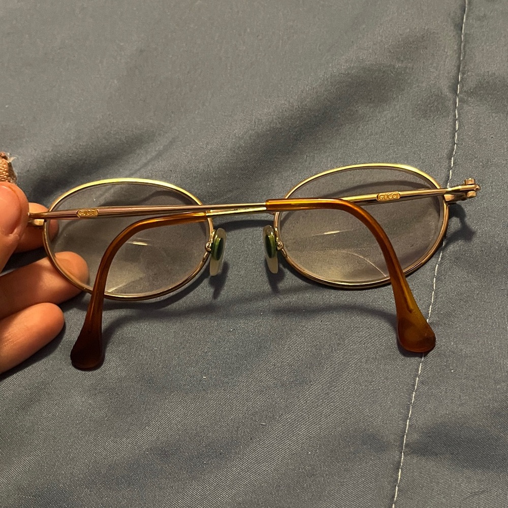 vintage gucci Gold and Brown Glasses - Picture 7 of 7